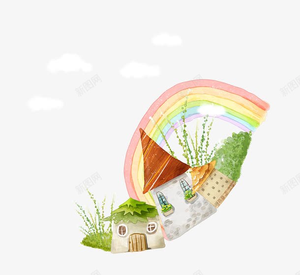 卡通可爱小屋背景png免抠素材_88icon https://88icon.com 卡通 可爱 小屋 背景