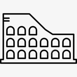 罗马角斗士斗兽场图标高清图片