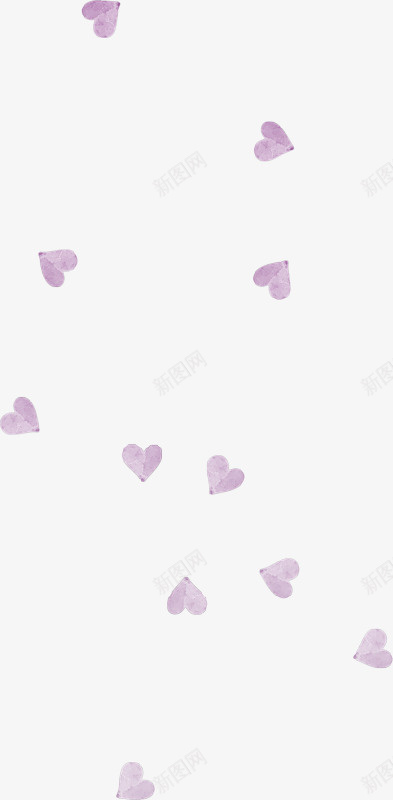 卡通手绘心形漂浮png免抠素材_88icon https://88icon.com 心形 漂浮素材 紫色 装饰图案