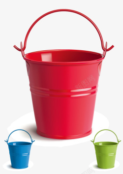 红色塑料桶矢量图素材