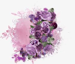 花纹底纹紫色花朵素材