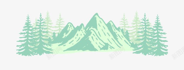 手绘山林png免抠素材_88icon https://88icon.com 大山 山 山林 手绘山林