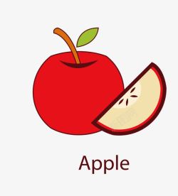 红色卡通水果苹果素材