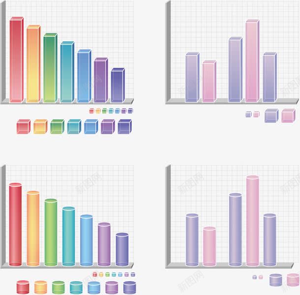 立体柱形图png免抠素材_88icon https://88icon.com 圆柱柱形图 彩色 数据占比 矢量素材 立方体柱形图