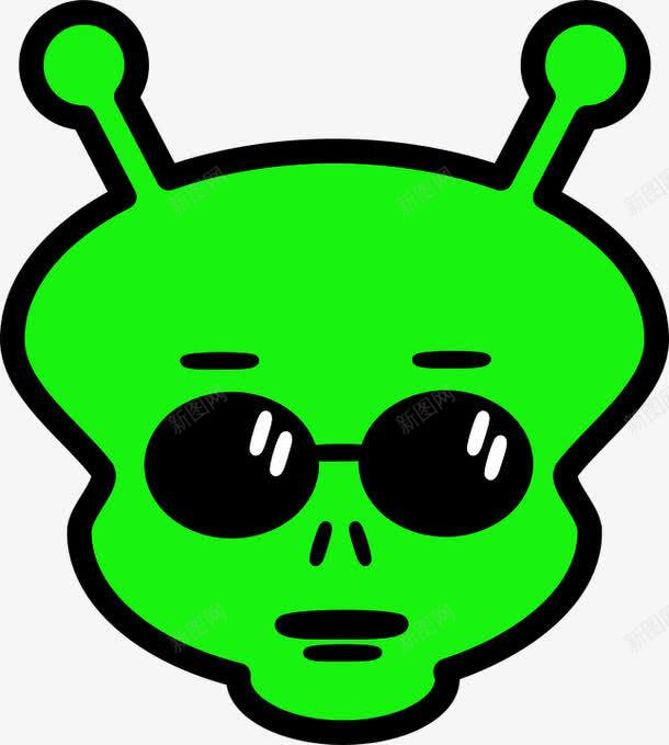绿色的外星人png免抠素材_88icon https://88icon.com 万圣节 卡通 可怕 外星人 牛角