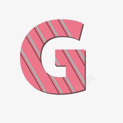 大写字母G字母粉色直线底纹高清图片