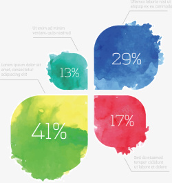水彩商务数据图矢量图素材