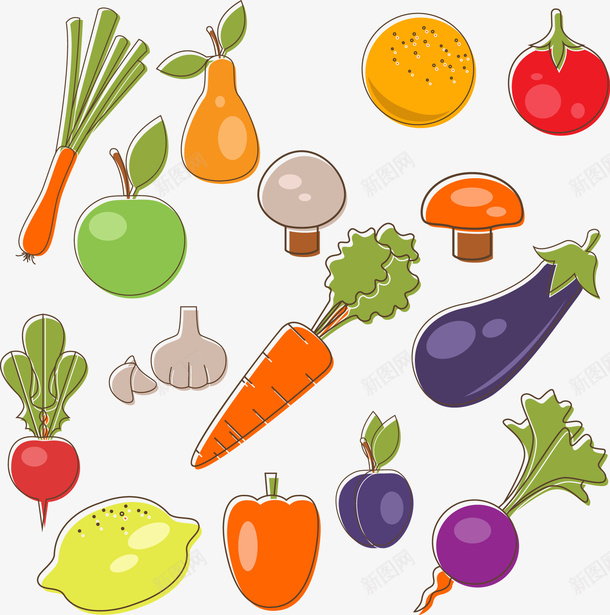卡通蔬菜水果插图png免抠素材_88icon https://88icon.com 水果 蔬菜 食物