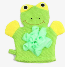 青蛙形儿童澡巾素材