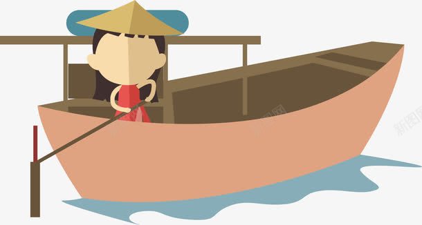 女孩划船png免抠素材_88icon https://88icon.com 划船 卡通 女孩 小船 手绘