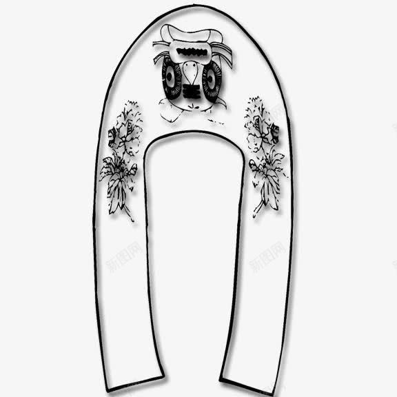 刺绣花纹中国风黑白花png免抠素材_88icon https://88icon.com 中国风 刺绣花纹 黑白花