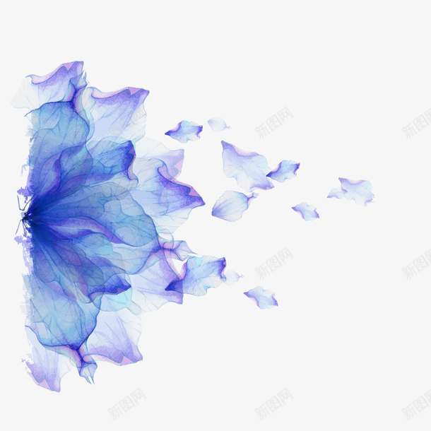 蓝色梦幻花朵装饰图案png免抠素材_88icon https://88icon.com 免抠PNG 梦幻 花朵 蓝色 装饰图案