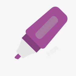 紫色记号笔扁平化记号笔高清图片