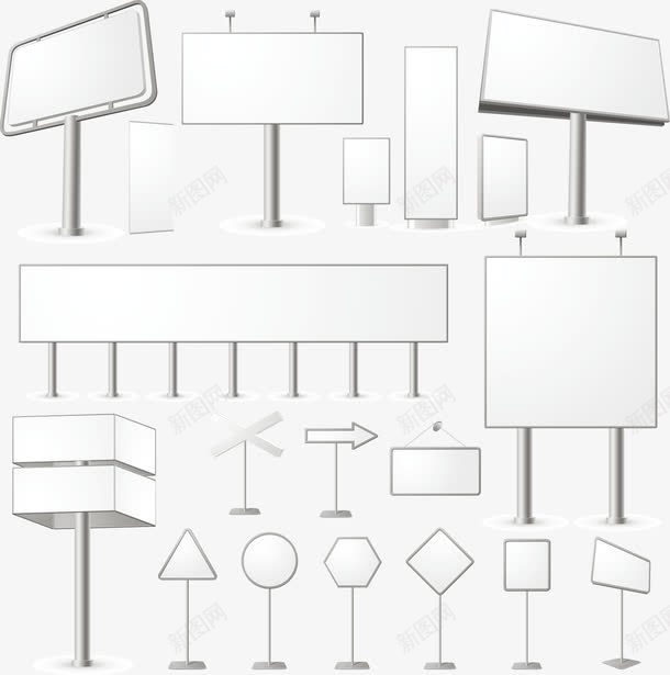 白色花样指示牌png免抠素材_88icon https://88icon.com 指示 指示牌 楼层指示牌 白色 路标