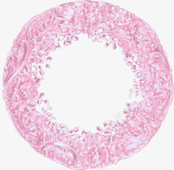 粉色花纹圆环素材
