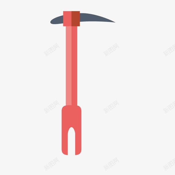 红色锄头工具png免抠素材_88icon https://88icon.com 修理工具 手绘的锄头 红色 锄头
