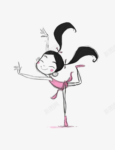 跳舞的女孩png免抠素材_88icon https://88icon.com 卡通 女孩 手绘 插画 跳舞