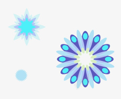 蓝色抽象花朵花纹矢量图素材