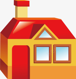 可爱卡通房子红色房屋矢量图素材