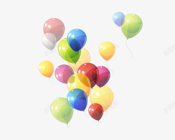 气球漂浮物png免抠素材_88icon https://88icon.com 海报五颜六色气球