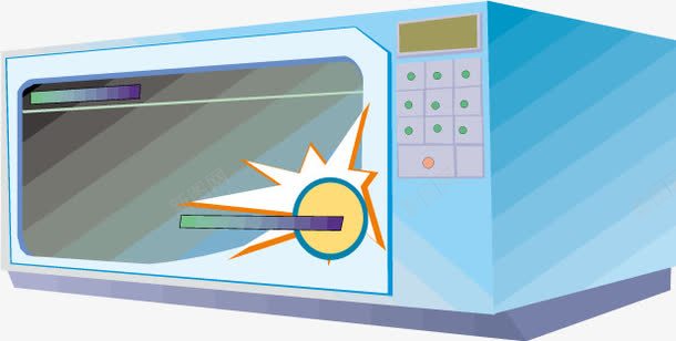 卡通蓝色微波炉png免抠素材_88icon https://88icon.com 厨具 微波炉 蓝色卡通 蓝色矢量