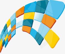 抽象几何立体块素材