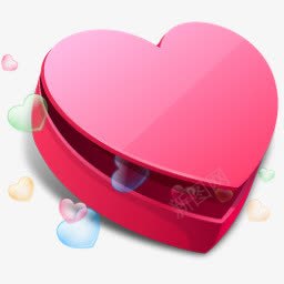 红色礼盒红色心形礼盒情人节装饰图标图标