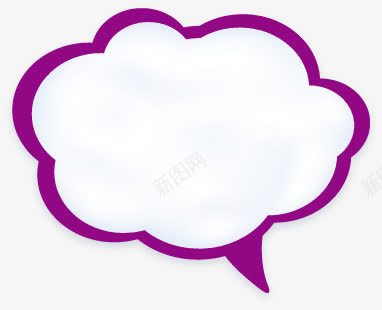 手绘紫色卡通对话框png免抠素材_88icon https://88icon.com 卡通 对话 紫色