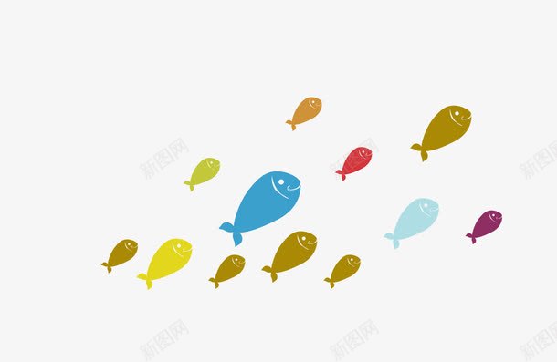 可爱小鱼png免抠素材_88icon https://88icon.com 可爱小鱼 矢量鱼群 鱼群