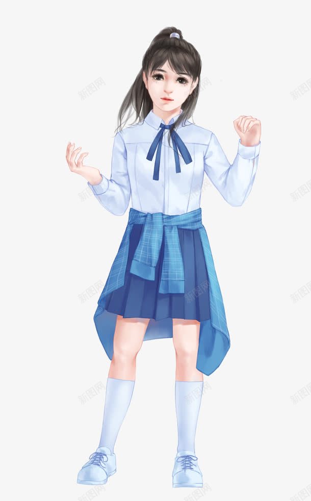 校服可爱女孩png免抠素材_88icon https://88icon.com 可爱 女孩 校服