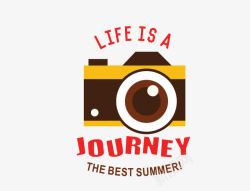多色照相机夏季旅途卡通图案素材