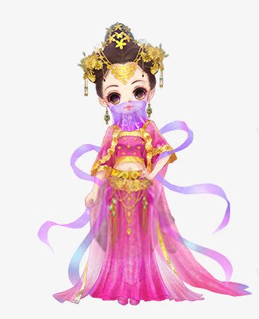 卡通可爱蒙面舞女古风手绘png免抠素材_88icon https://88icon.com 卡通 古风 可爱 手绘 舞女 蒙面