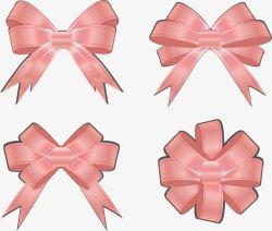 手绘粉色蝴蝶结素材