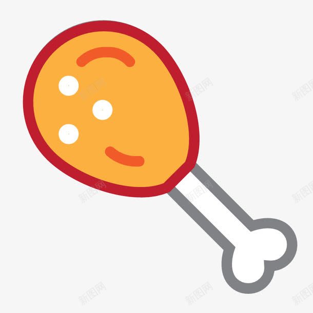 手绘鸡腿png免抠素材_88icon https://88icon.com 手绘 矢量装饰 装饰 装饰画 鸡腿