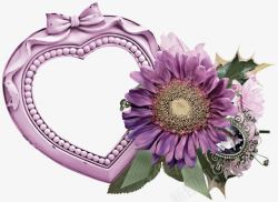 紫色爱心边框素材