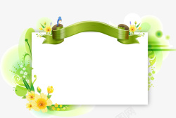 绿色花卉边框矢量图素材