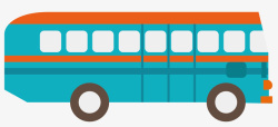 天蓝色卡通巴士素材
