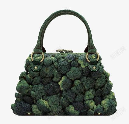 手提包png免抠素材_88icon https://88icon.com 创意包包 女性 绿色 蔬菜 西兰花
