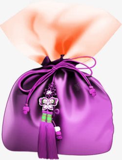紫色绸缎礼袋文房四宝素材