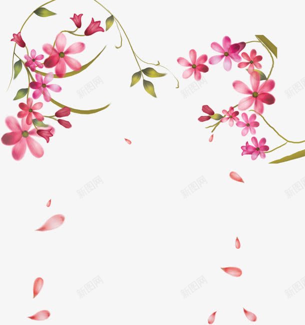粉色唯美简约花朵植物装饰png免抠素材_88icon https://88icon.com 植物 简约 粉色 花朵 装饰
