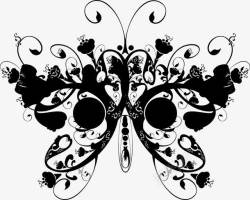美式花纹蝴蝶图素材