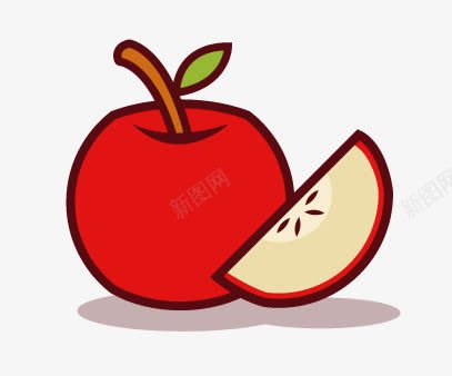 苹果png免抠素材_88icon https://88icon.com 卡通图案 水果 红苹果