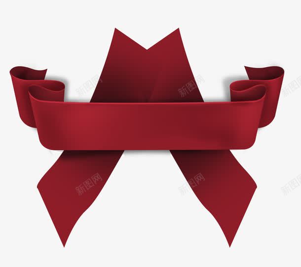 红色绸带装饰图案png免抠素材_88icon https://88icon.com 免抠PNG 红色 绸带 装饰图案
