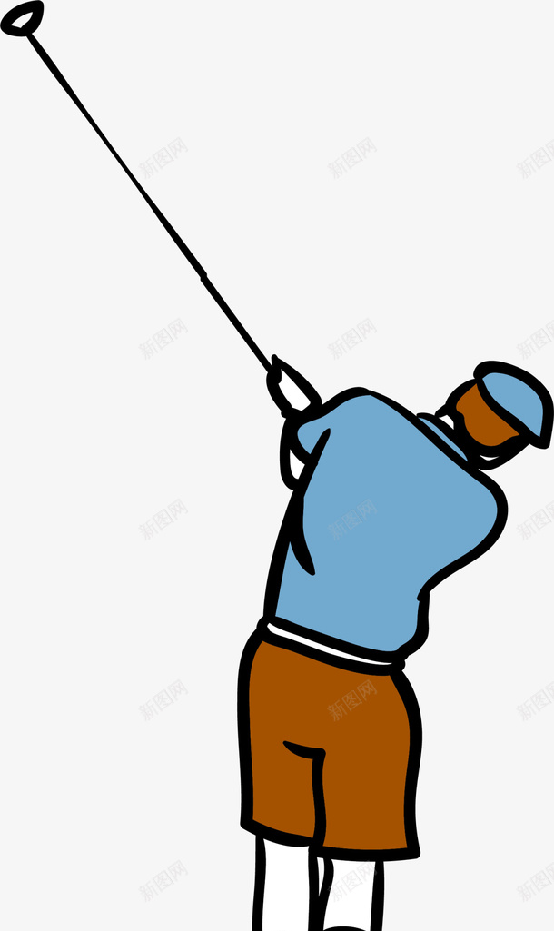 蓝色水彩高尔夫少年png免抠素材_88icon https://88icon.com 健康 强身健体 贵族运动 运动健身 锻炼 高尔夫球