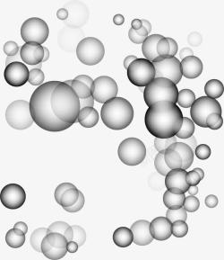 手绘灰色泡泡气泡素材