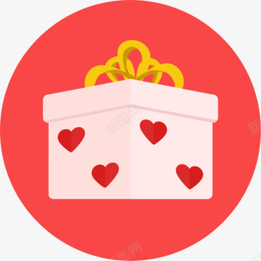 爱心格子礼盒带爱心的礼盒图标图标