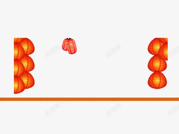 灯笼边框png免抠素材_88icon https://88icon.com 中国风 灯笼 红 边框