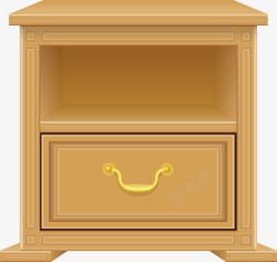 褐色实木家具柜子素材