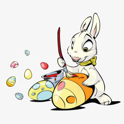 卡通画彩蛋小兔子背景素材