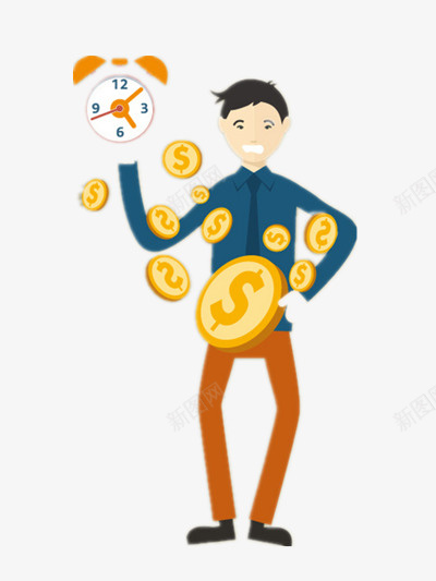 时间就是金钱png免抠素材_88icon https://88icon.com 商务 时间 男孩 金融 金钱